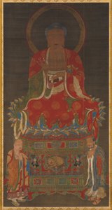 Triade di Shakyamuni: Buddha accompagnato da Manjushri e Samantabhadra da Unknown artist