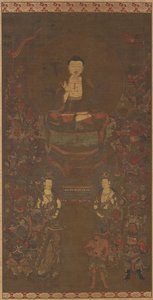 Shakyamuni con i sedici dei benevoli da Unknown artist
