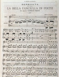 Pagina di spartito per La bella fanciulla di Perth, opera di Georges Bizet