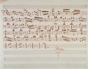 Pagina di spartito per il primo violino nell
