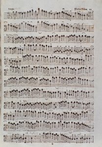 Pagina di spartito per violino in Sinfonia da chiesa e due violini di Francesco Manfredini