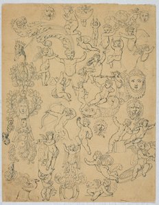 Foglio con putti e studi dall