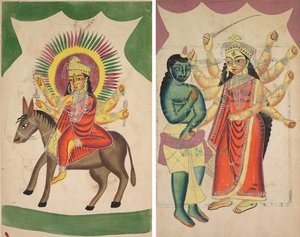 Sheetaladevi: la dea del vaiolo; Durga da Unknown artist