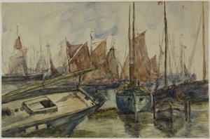 Navi in porto da Unknown artist
