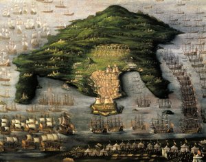 Assedio di Corfù, Grecia, artista sconosciuto da Unknown artist
