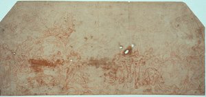 Schizzo per il Giudizio Universale (recto); Studio di testa (verso) da Unknown artist