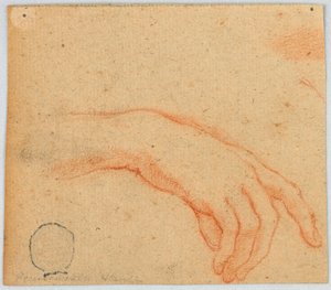 Schizzo di una mano destra da Unknown artist
