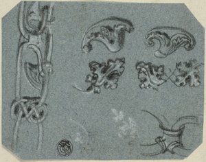 Schizzi di dettagli architettonici decorativi da Unknown artist