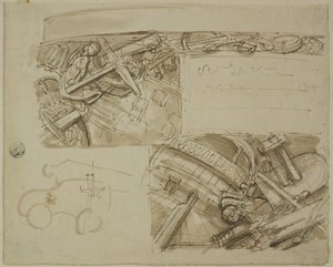 Schizzi di vari oggetti, incluso un