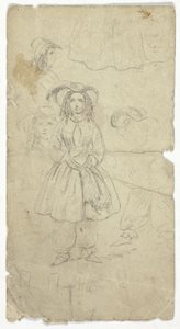 Schizzi di ragazza (recto); schizzi di suonatore di banjo (verso)