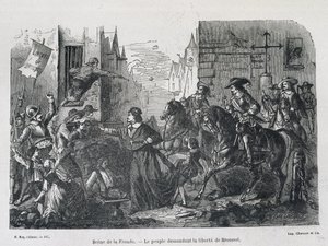 Scena della Fronda - Il popolo chiede la libertà di Brousel nel 1648 da Unknown artist