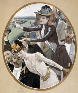 Spettatori alle corse da Unknown artist