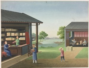 Filatura del tessuto, preparazione delle foglie di tè, preparazione della seta da Unknown artist
