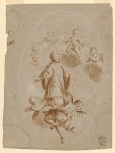 San Luigi Gonzaga è ricevuto in Cielo dal Bambino Gesù da Unknown artist