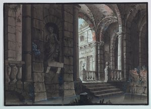 Scenografia, rovine antiche, interno