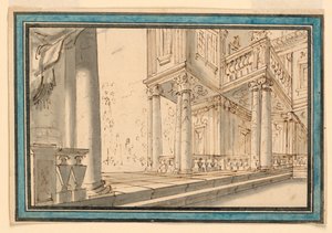 Scenografia: Atrio di una villa da Unknown artist