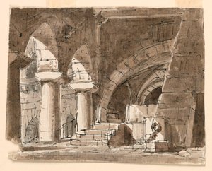 Progetto scenico, corte di un castello