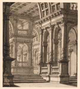 Scenografia, interno di un edificio da Unknown artist