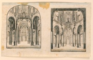 Scenografia: Interno delle sale del palazzo da Unknown artist