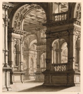 Scenografia, Interno di un Portico Rinascimentale da Unknown artist