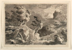 Progetto Scenografico, Paesaggio in Collina da Unknown artist