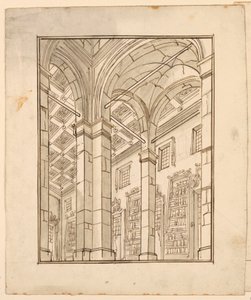 Scenografia: Interno di biblioteca con archi