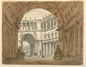 Design scenografico, corte del palazzo da Unknown artist