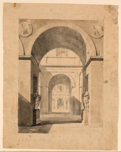 Scenografia, corti del palazzo da Unknown artist