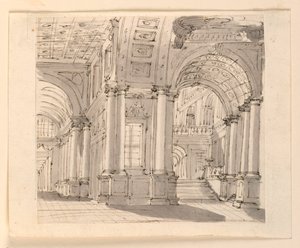 Scenografia, interno del palazzo da Unknown artist