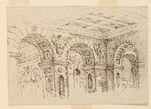 Scenografia, interno del palazzo da Unknown artist