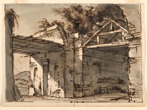 Scenografia, rovine nel paesaggio da Unknown artist
