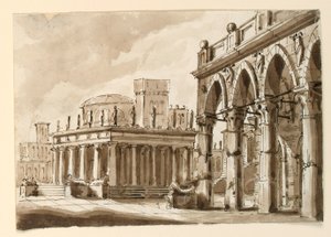 Scenografia, Piazza con edificio pubblico da Unknown artist