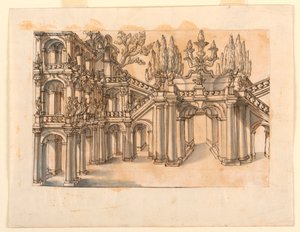Scenografia: Scala nel parco da Unknown artist