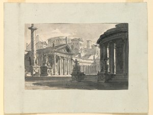 Scenografia, vista della città antica da Unknown artist
