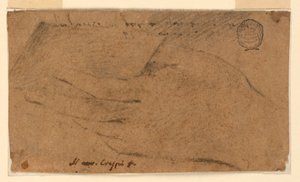 Studio: La mano sinistra di una donna che tiene un foglio di carta da Unknown artist