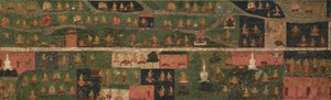 Stendardo del Tempio con Siti di Pellegrinaggio e Scene dal Svayambhu-purana (Antico Testo del Buddha Primordiale)