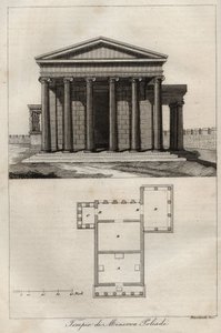 Tempio di Atena Polias - Acropoli di Atene - (Antico Tempio di Atena) - incisione da "Usi e Costumi di Tutti i Popoli dell
