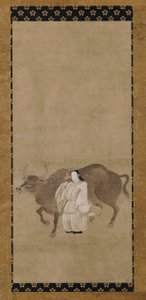 Tenjin (Sugawara no Michizane) con un bue da Unknown artist