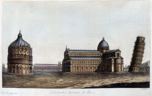 Il Battistero, il Duomo e la Torre di Pisa, Italia da Unknown artist