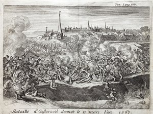 La battaglia di Oosterweel (Paesi Bassi), tenutasi il 13 marzo 1567, il primo scontro della Guerra degli Ottant