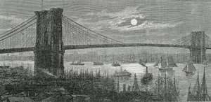 Il ponte di Brooklyn, New York da Unknown artist