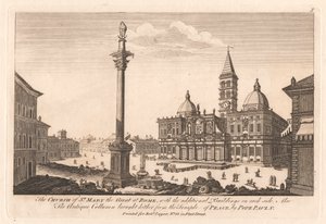 La Chiesa di Santa Maria Maggiore a Roma, con gli edifici aggiuntivi su ciascun lato; Anche la Colonna Antica portata qui dal Tempio della Pace, da Papa Paolo V da Unknown artist