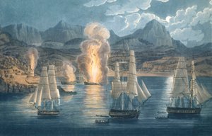 Gli inglesi distruggono le navi francesi nella baia di Sagone, Corsica il 30 aprile 1811 da Unknown artist