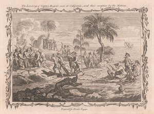 Lo Sbarco degli Uomini del Capitano Roger in California e la loro Accoglienza da parte dei Nativi da Unknown artist