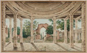 La moschea di Delhi e il pilastro di ferro da Unknown artist