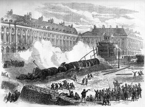 La Comune di Parigi nel 1871. Demolizione della colonna Vendome da parte dei federati (comunardi) il 12 aprile