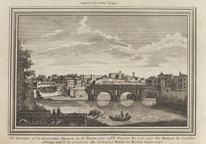 I resti del ponte senatoriale sul Tevere; ora chiamato Ponte Rotto su questo ponte il Senato passava sempre per consultare i libri delle Sibille al Monte Gianicolo da Unknown artist