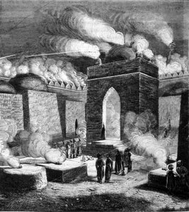 Il Tempio del Fuoco di Atesh - gah a Baku, Azerbaigian (incisione del XIX secolo) da Unknown artist