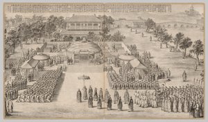 Il banchetto della vittoria: dalle Scene di battaglia della repressione delle ribellioni nelle regioni occidentali, con poesie imperiali da Unknown artist
