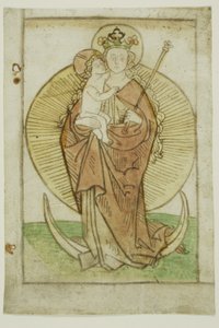La Vergine e il Bambino con corona e scettro su una mezzaluna da Unknown artist